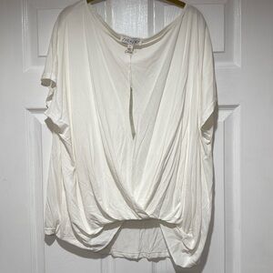 She + Sky Twisted Hem Top White